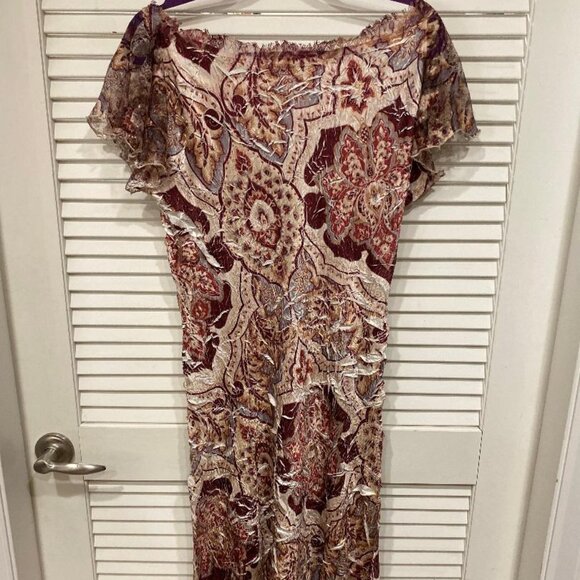 Komarov Vintage Butterfly Sleeve Midi Dress V Neck Sz XL - Picture 6 of 7
